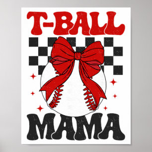 Groovy Tll Mom Softll T-ll Mama Checkered Mothers Poster