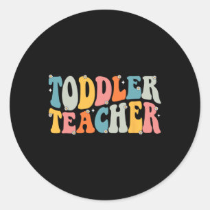 Groovy Toddler Teacher Appreciation Back To School Classic Round Sticker