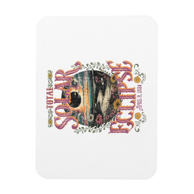 Groovy Total Solar Eclipse April 8 2024 Astronomy  Magnet (Vertical)