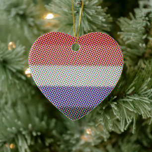 Groovy Trippy Abstract Cupioromantic Pride Flag Ceramic Ornament