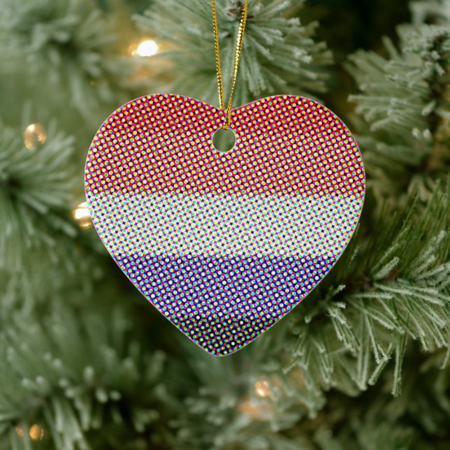 Groovy Trippy Abstract Cupioromantic Pride Flag Ceramic Ornament (Tree)