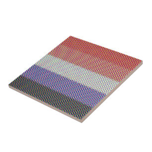Groovy Trippy Abstract Cupioromantic Pride Flag Ceramic Tile
