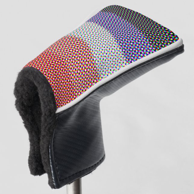 Groovy Trippy Abstract Cupioromantic Pride Flag Golf Head Cover (3/4 Front)