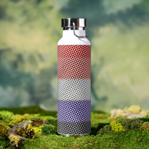 Groovy Trippy Abstract Cupioromantic Pride Flag Water Bottle