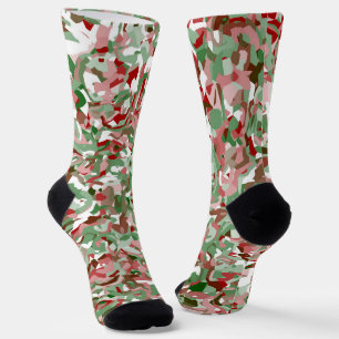 Groovy Trippy Boho Retro Festive Christmas Camo S Socks