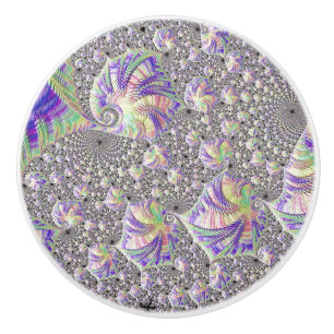 Groovy Trippy Funky Psychedelic Fractal Art Ceramic Knob