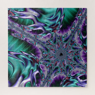 Groovy Trippy Funky Psychedelic Fractal Art Jigsaw Puzzle