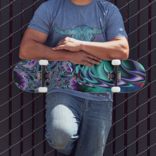 Groovy Trippy Funky Psychedelic Fractal Art Skateboard