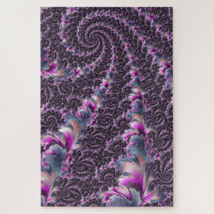 Groovy Trippy Funky Psychedelic Spiral Fractal Art Jigsaw Puzzle