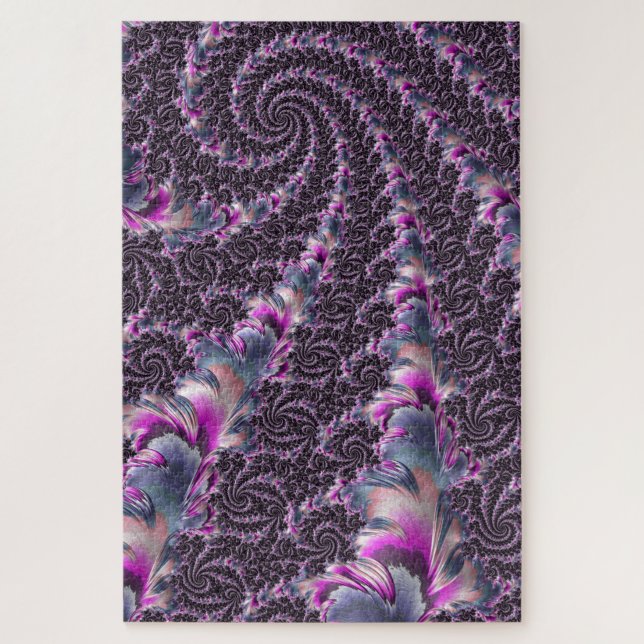 Groovy Trippy Funky Psychedelic Spiral Fractal Art Jigsaw Puzzle (Vertical)