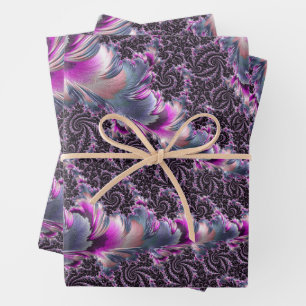 Groovy Trippy Funky Psychedelic Spiral Fractal Art Wrapping Paper Sheet