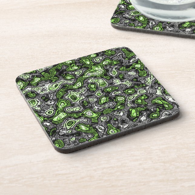 Groovy Trippy Grungy Funky Abstract Agender Pride Coaster (Left Side)