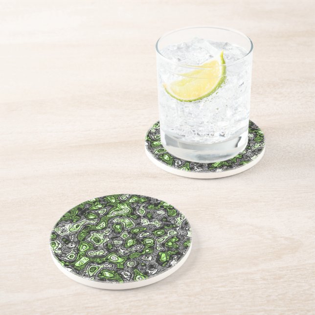 Groovy Trippy Grungy Funky Abstract Agender Pride Coaster (Side)