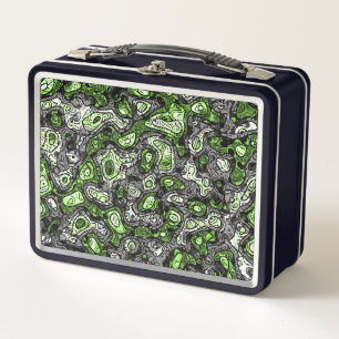 Groovy Trippy Grungy Funky Abstract Agender Pride Metal Lunch Box