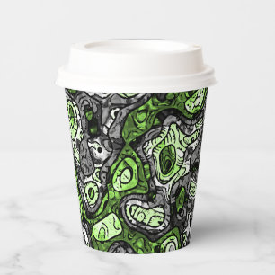 Groovy Trippy Grungy Funky Abstract Agender Pride Paper Cups