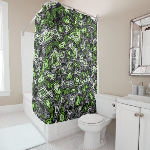 Groovy Trippy Grungy Funky Abstract Agender Pride Shower Curtain