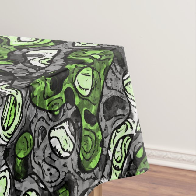 Groovy Trippy Grungy Funky Abstract Agender Pride Tablecloth (In Situ)