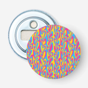 Groovy Trippy Squiggly Quirky Pansexual Pride Bottle Opener