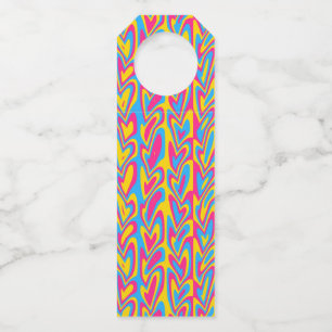 Groovy Trippy Squiggly Quirky Pansexual Pride Bottle Tag