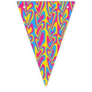 Groovy Trippy Squiggly Quirky Pansexual Pride Bunting