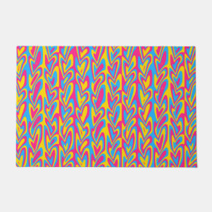Groovy Trippy Squiggly Quirky Pansexual Pride Doormat