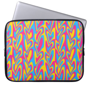 Groovy Trippy Squiggly Quirky Pansexual Pride  Laptop Sleeve