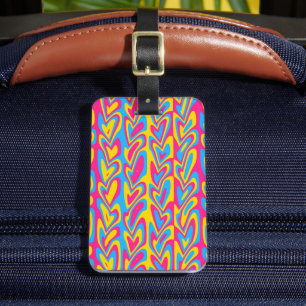 Groovy Trippy Squiggly Quirky Pansexual Pride Luggage Tag