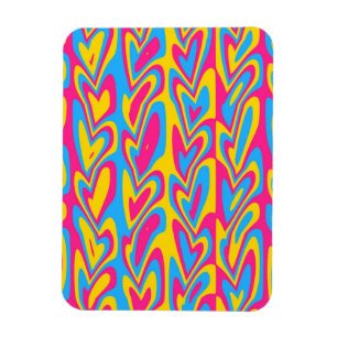 Groovy Trippy Squiggly Quirky Pansexual Pride Magnet