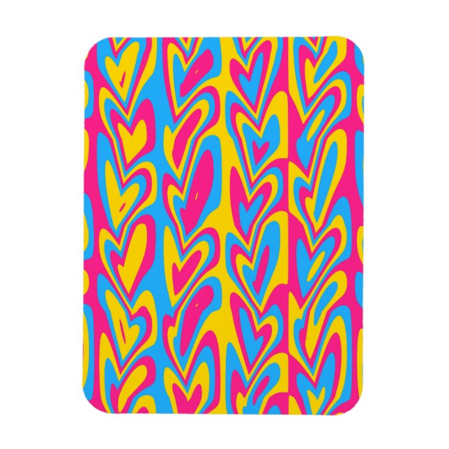 Groovy Trippy Squiggly Quirky Pansexual Pride  Magnet (Vertical)