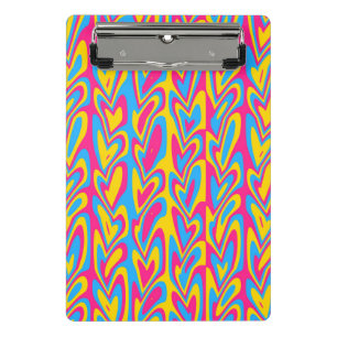 Groovy Trippy Squiggly Quirky Pansexual Pride Mini Clipboard