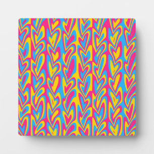 Groovy Trippy Squiggly Quirky Pansexual Pride Plaque