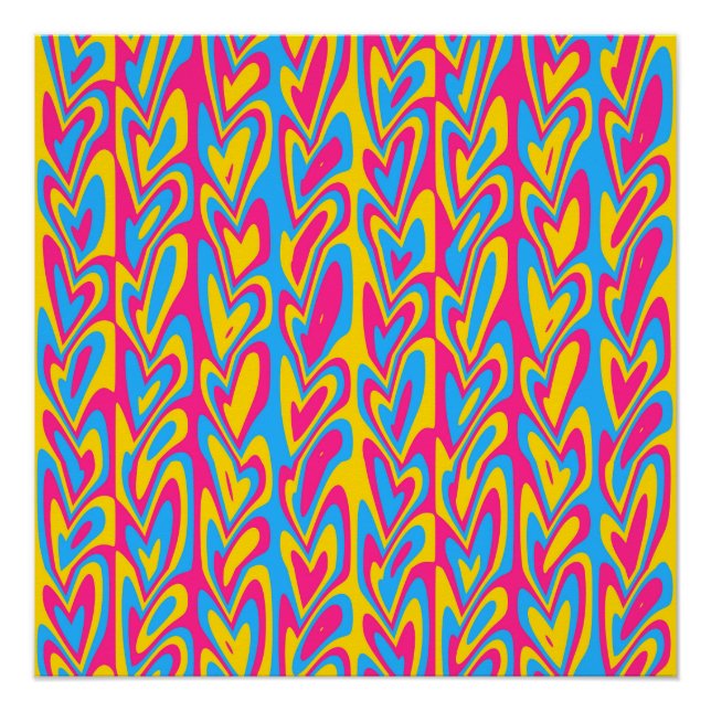 Groovy Trippy Squiggly Quirky Pansexual Pride  Poster (Front)