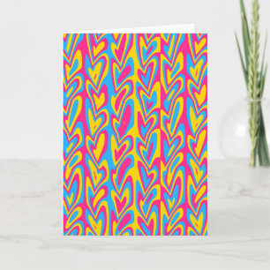 Groovy Trippy Squiggly Quirky Pansexual Pride Thank You Card