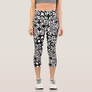 Groovy Trippy Truchet Tiles  Capri Leggings