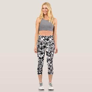 Groovy Trippy Truchet Tiles  Capri Leggings