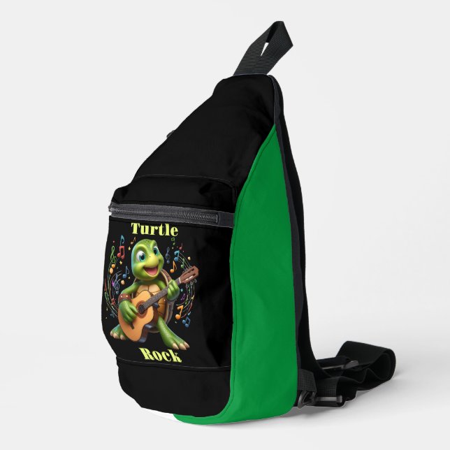 Groovy Turtle Jamming Out Sling Bag (Right Corner)