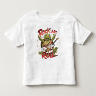 Groovy Turtle Rocking Out Rock And Roll Toddler T-Shirt