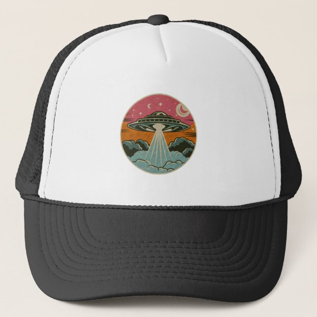 Groovy Ufo Beam  Trucker Hat (Front)
