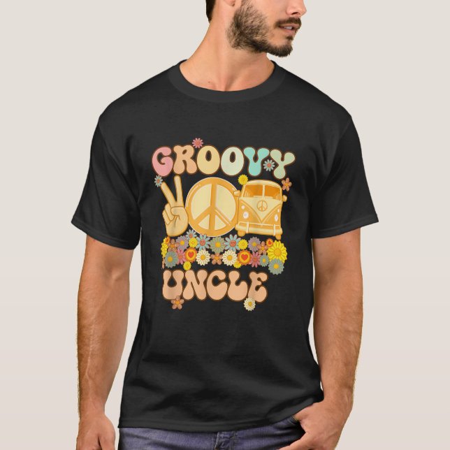 Groovy Uncle Retro Matching Family Baby Shower Fat T-Shirt (Front)