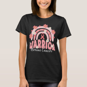 groovy uterine cancer warrior rainbow flower T-Shirt