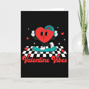 Groovy Valentine Vibes Cute Heart For Boys Couple  Card