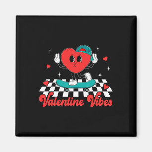 Groovy Valentine Vibes Cute Heart For Boys Couple Magnet