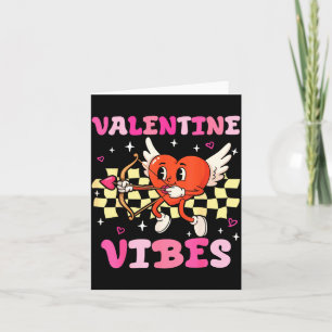 Groovy Valentine Vibes Heart Cud Women Men Card