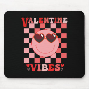 Groovy Valentine Vibes Retro Love Valentine's Day Mouse Pad