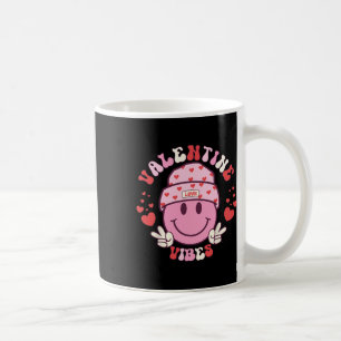 Groovy Valentine Vibes Smile Face Valentines Day G Coffee Mug