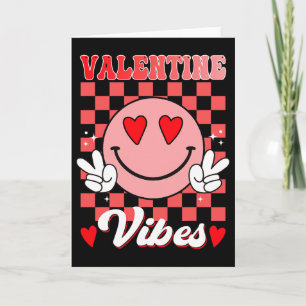 Groovy Valentine Vibes Valentines Day Men Women Gi Card