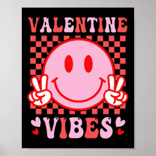 Groovy Valentine Vibes Valentines Day Shirts For G Poster