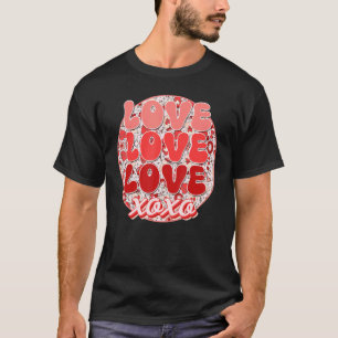 Groovy Valentine's Day Love Retro Coffee Heart Flo T-Shirt