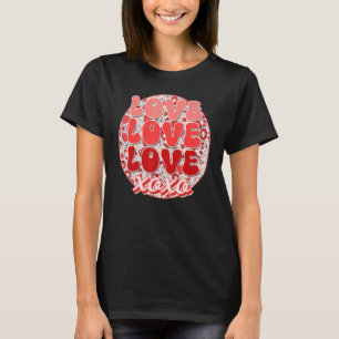 Groovy Valentine's Day Love Retro Coffee Heart Flo T-Shirt