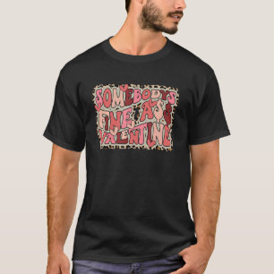 Groovy Valentines Day Retro Leopard Groovy Valenti T-Shirt